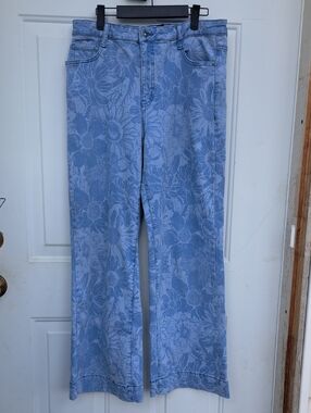 George Light Blue Floral Wide Leg Jeans